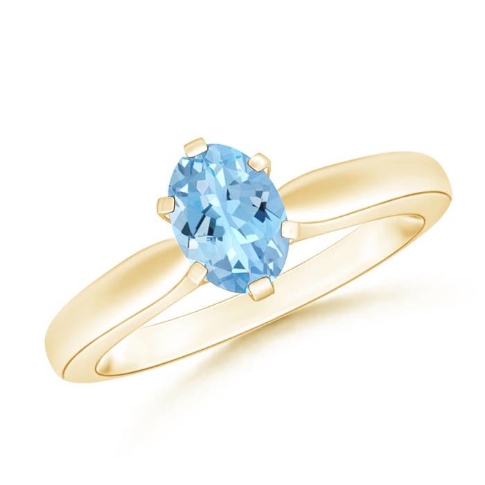 AAAA - Aquamarine / 0.6 CT / 14 KT Yellow Gold