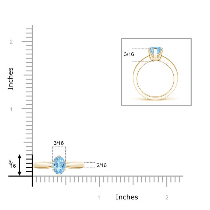 AAAA - Aquamarine / 0.6 CT / 14 KT Yellow Gold