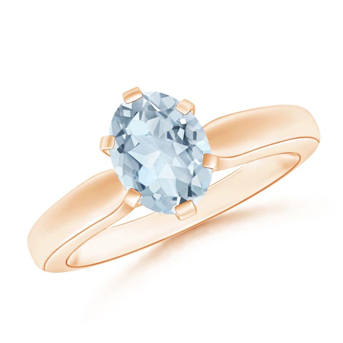 A - Aquamarine / 1 CT / 14 KT Rose Gold