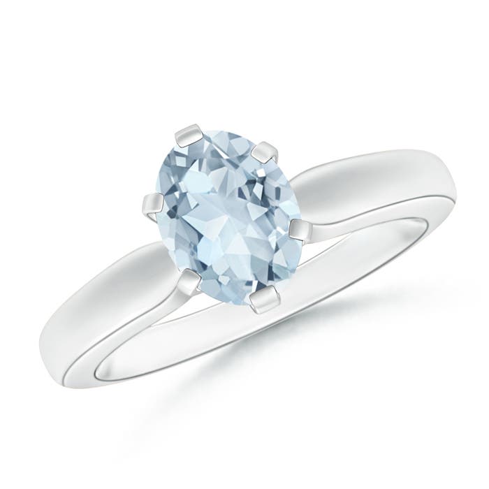 A - Aquamarine / 1 CT / 14 KT White Gold