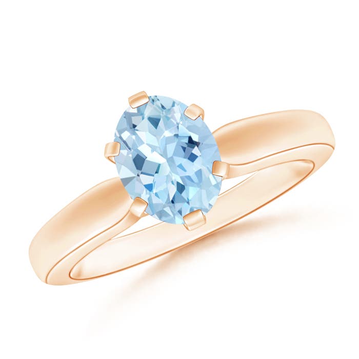 AAA - Aquamarine / 1 CT / 14 KT Rose Gold