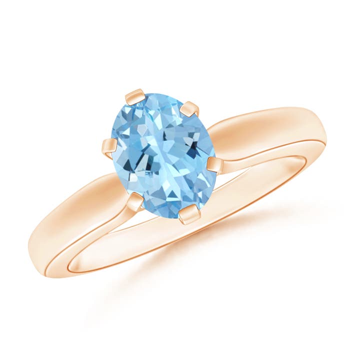 AAAA - Aquamarine / 1 CT / 14 KT Rose Gold