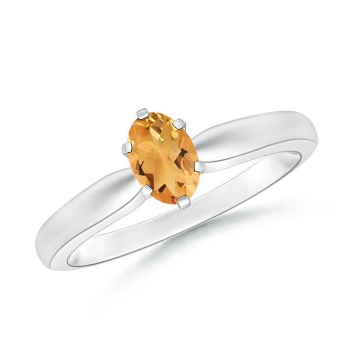 A - Citrine / 0.4 CT / 14 KT White Gold