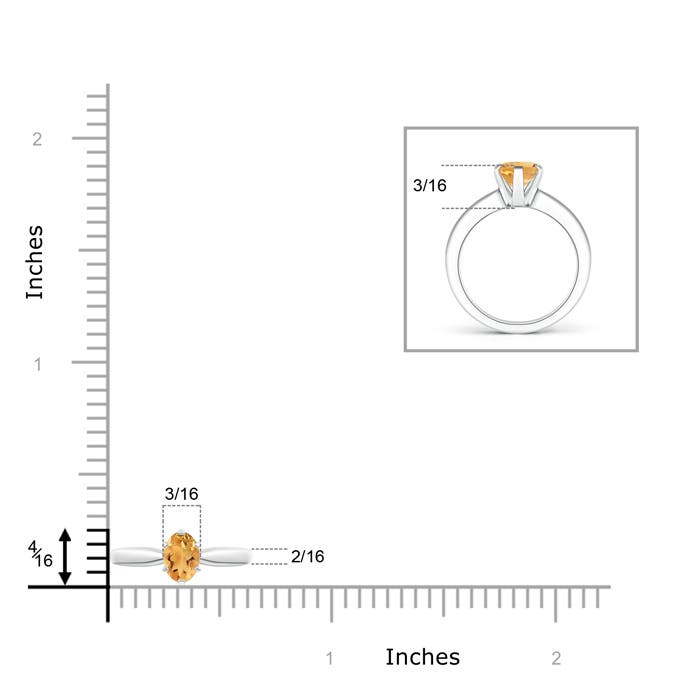 A - Citrine / 0.4 CT / 14 KT White Gold