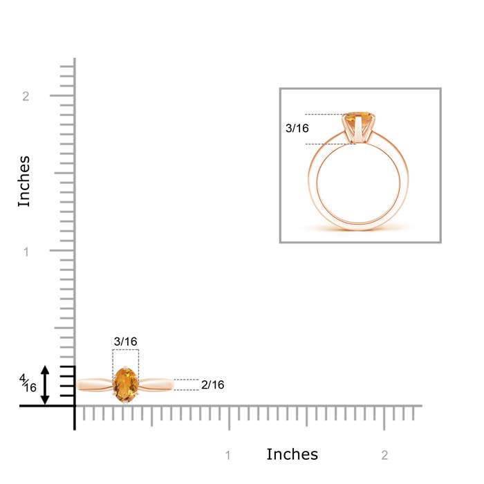 AA - Citrine / 0.4 CT / 14 KT Rose Gold