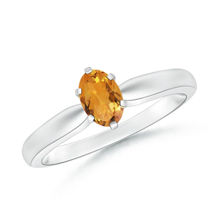 AA - Citrine / 0.4 CT / 14 KT White Gold