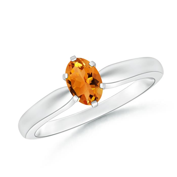 AAA - Citrine / 0.4 CT / 14 KT White Gold