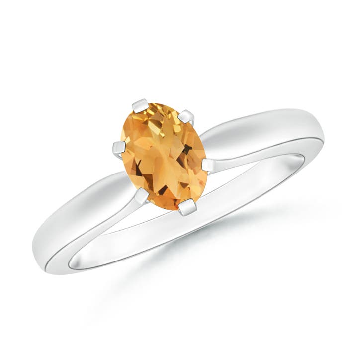 A - Citrine / 0.75 CT / 14 KT White Gold