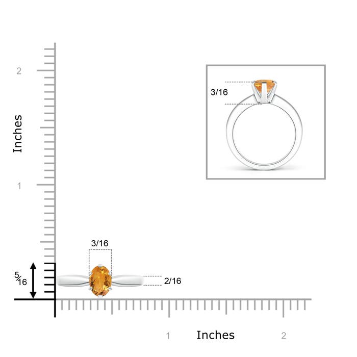 AA - Citrine / 0.75 CT / 14 KT White Gold