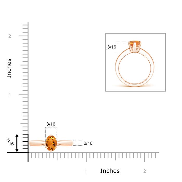 AAA - Citrine / 0.75 CT / 14 KT Rose Gold