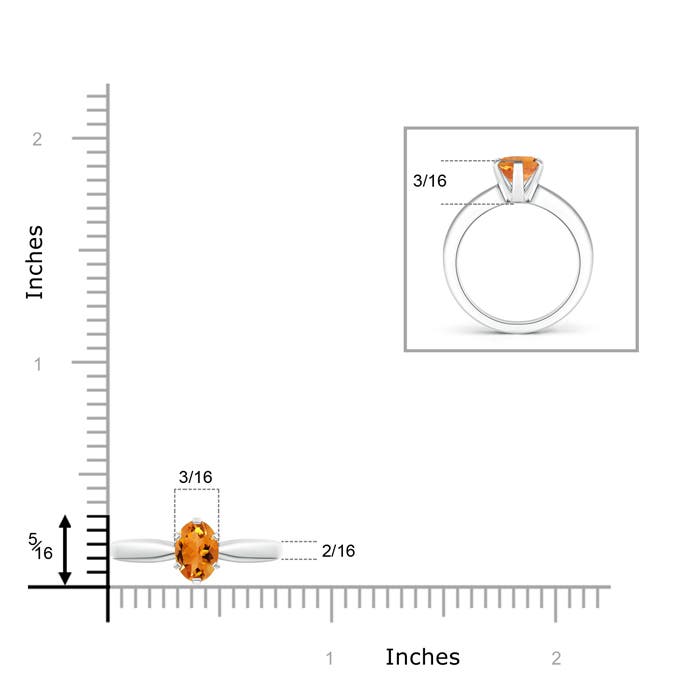 AAA - Citrine / 0.75 CT / 14 KT White Gold