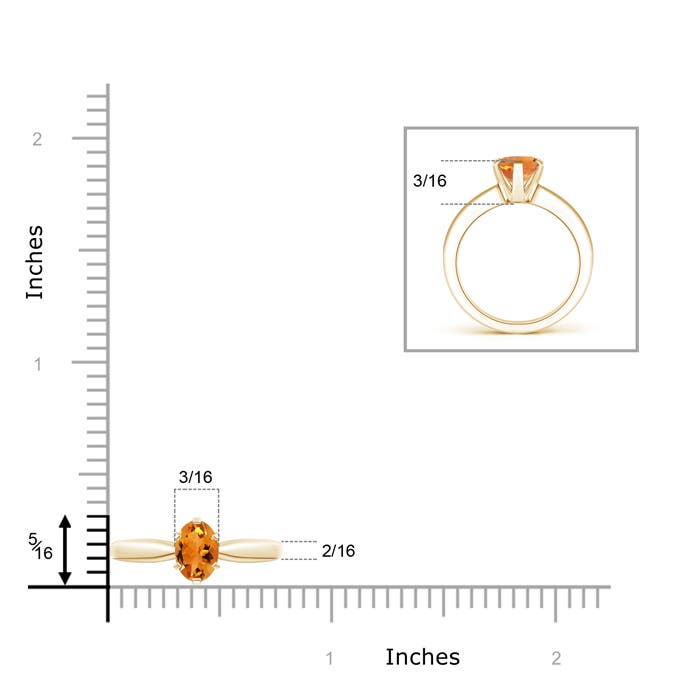 AAA - Citrine / 0.75 CT / 14 KT Yellow Gold