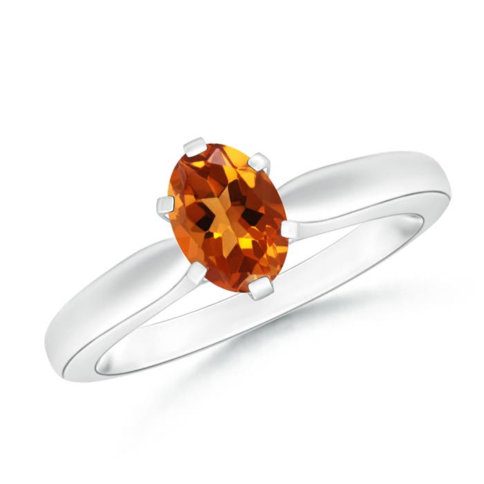 AAAA - Citrine / 0.75 CT / 14 KT White Gold