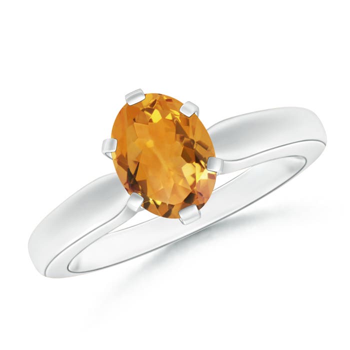 AA - Citrine / 1.1 CT / 14 KT White Gold