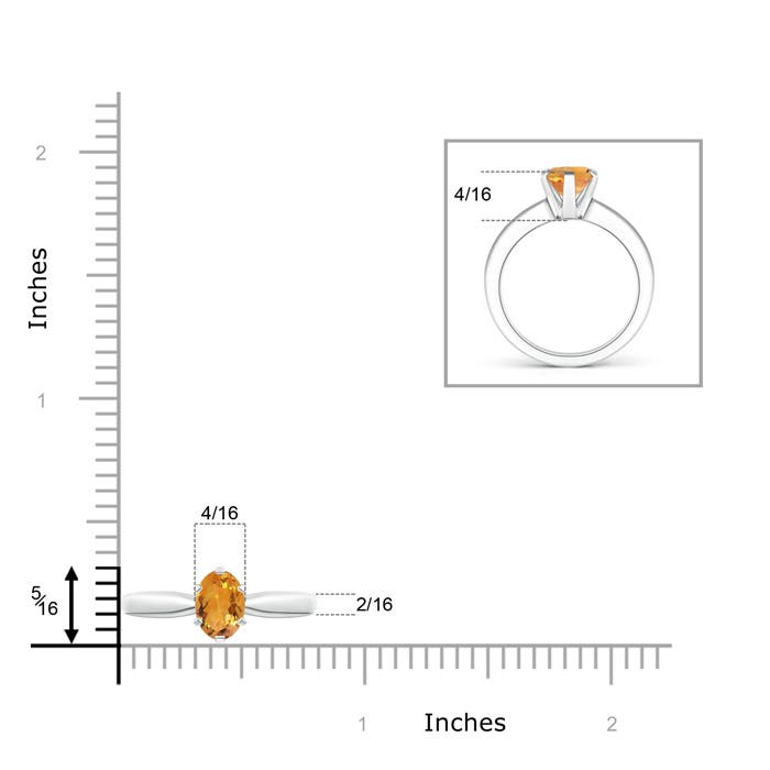 AA - Citrine / 1.1 CT / 14 KT White Gold