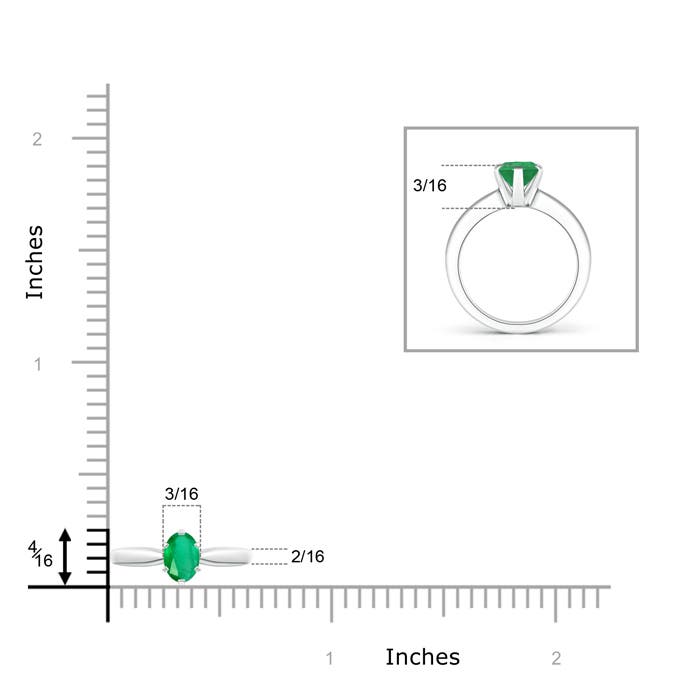 A - Emerald / 0.4 CT / 14 KT White Gold