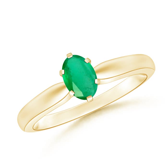 A - Emerald / 0.4 CT / 14 KT Yellow Gold