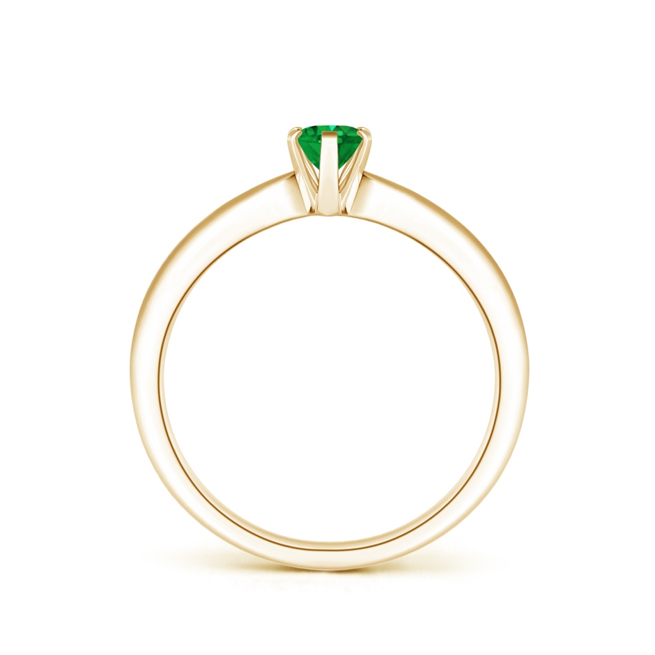 6x4mm AAA Tapered Shank Oval Solitaire Emerald Ring in Yellow Gold side 199