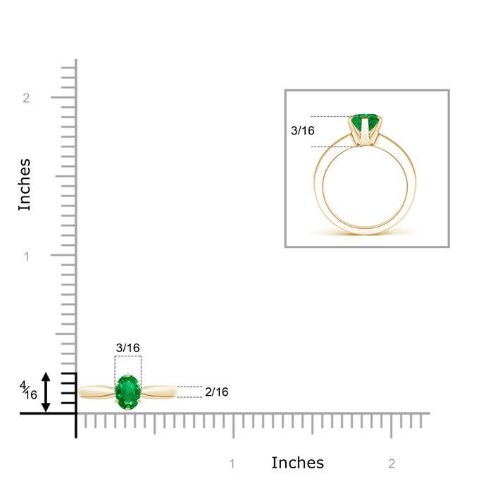 AAA - Emerald / 0.4 CT / 14 KT Yellow Gold