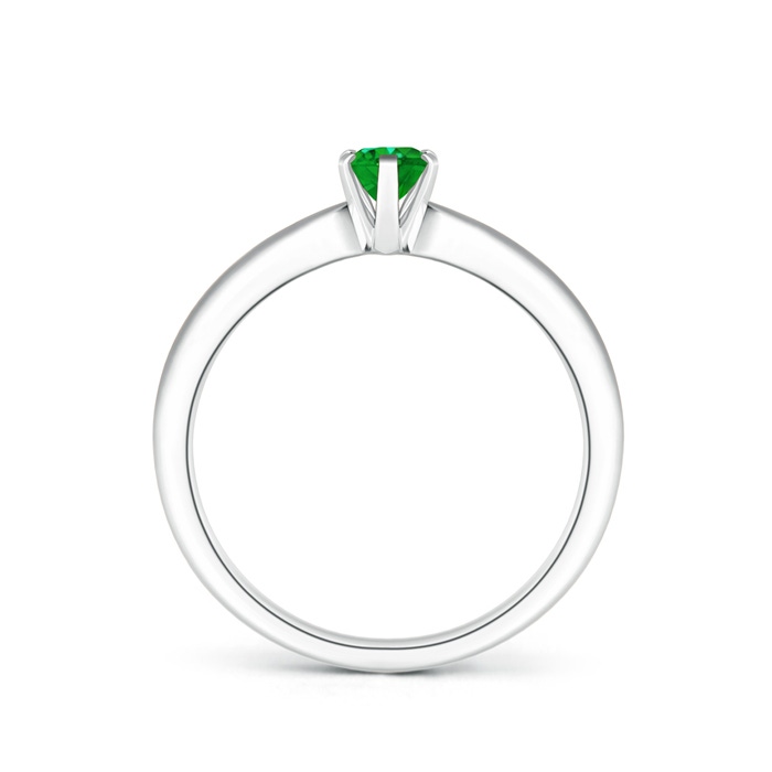 6x4mm Lab-Grown Tapered Shank Oval Solitaire Emerald Ring in P950 Platinum side-1