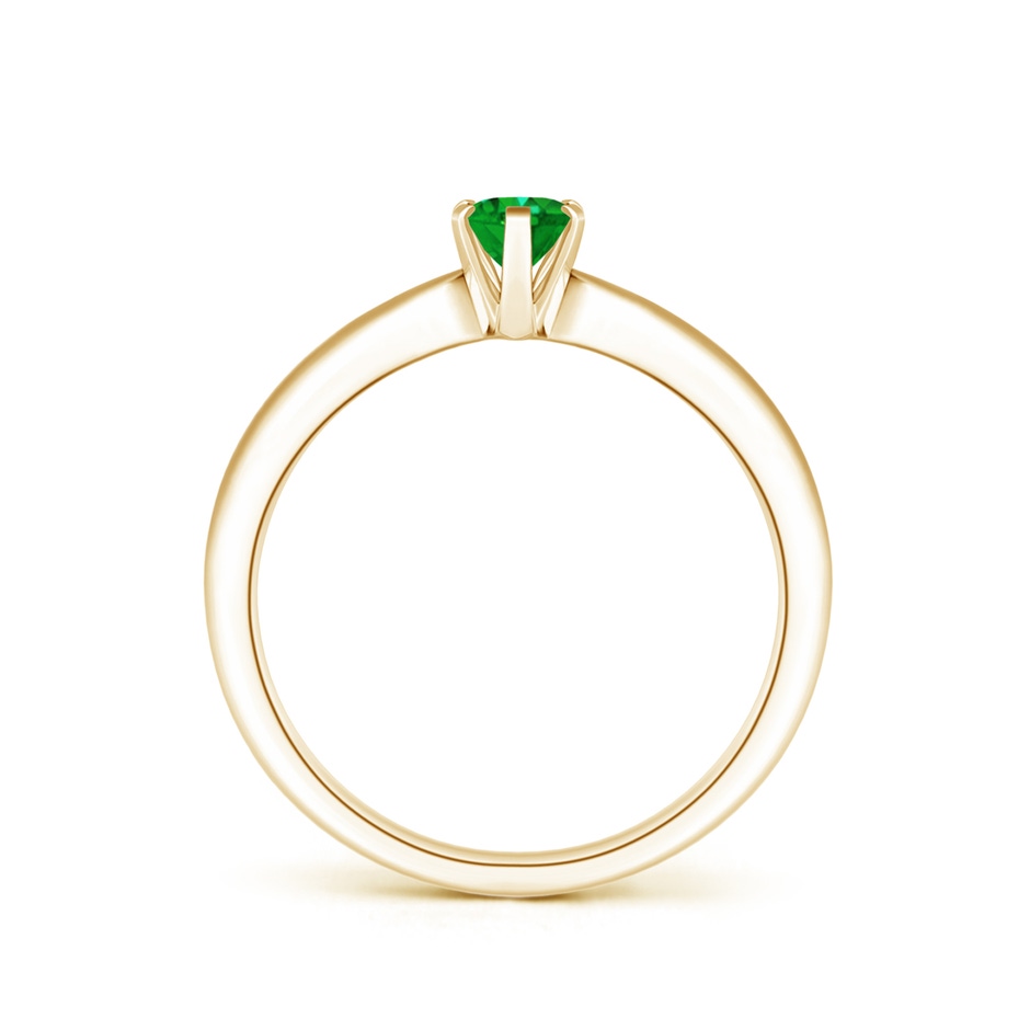 6x4mm AAAA Tapered Shank Oval Solitaire Emerald Ring in Yellow Gold side 199