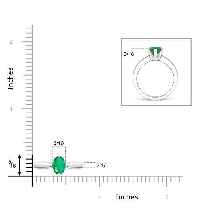 A - Emerald / 0.66 CT / 14 KT White Gold