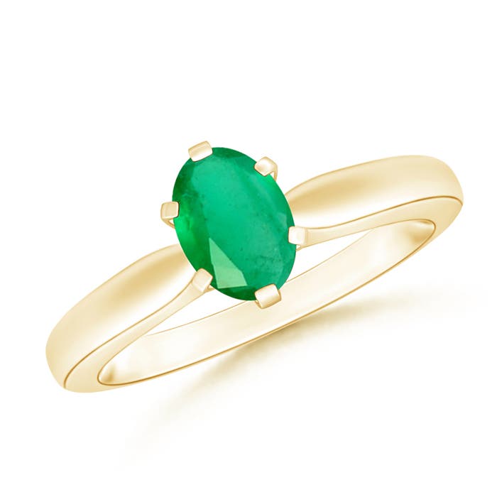 A - Emerald / 0.66 CT / 14 KT Yellow Gold