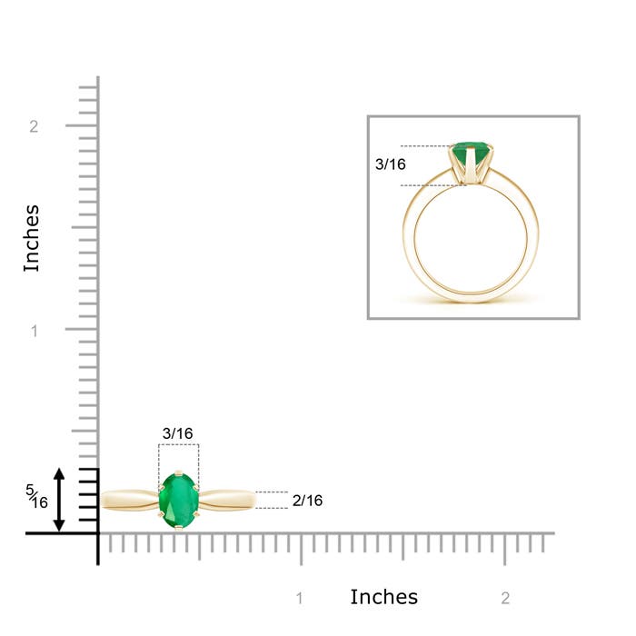 A - Emerald / 0.66 CT / 14 KT Yellow Gold