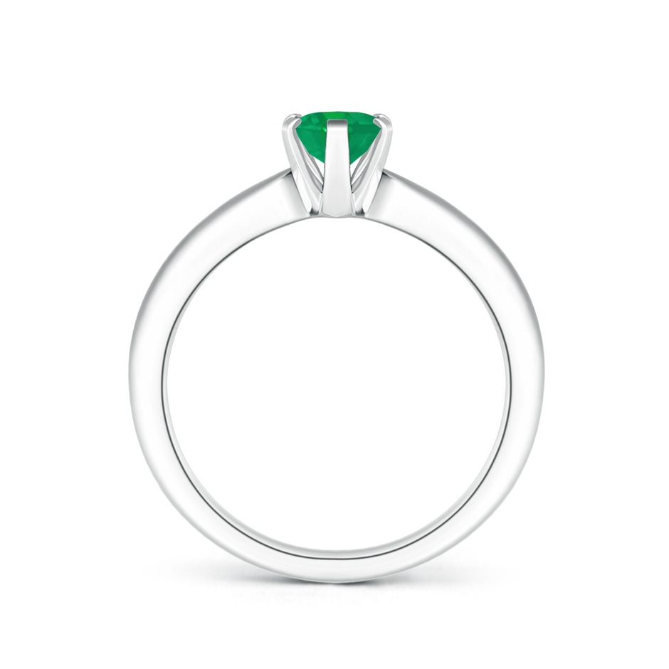7x5mm AA Tapered Shank Oval Solitaire Emerald Ring in P950 Platinum side 199