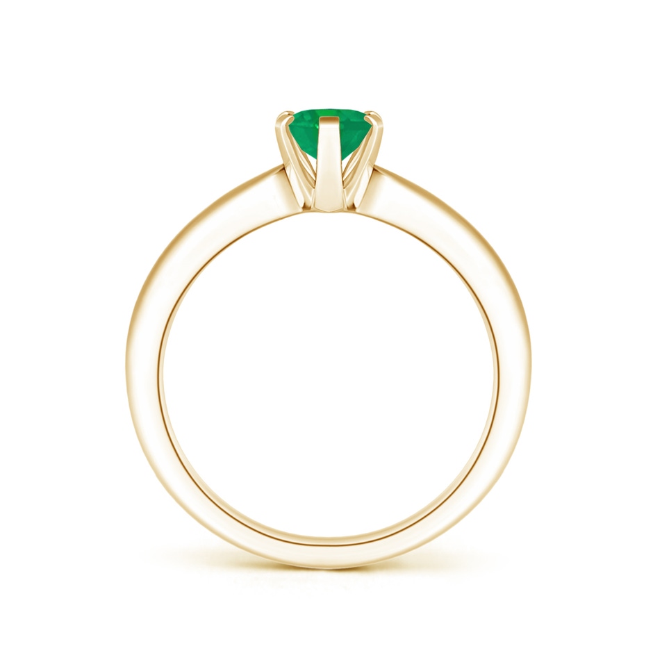 7x5mm AA Tapered Shank Oval Solitaire Emerald Ring in Yellow Gold side 199