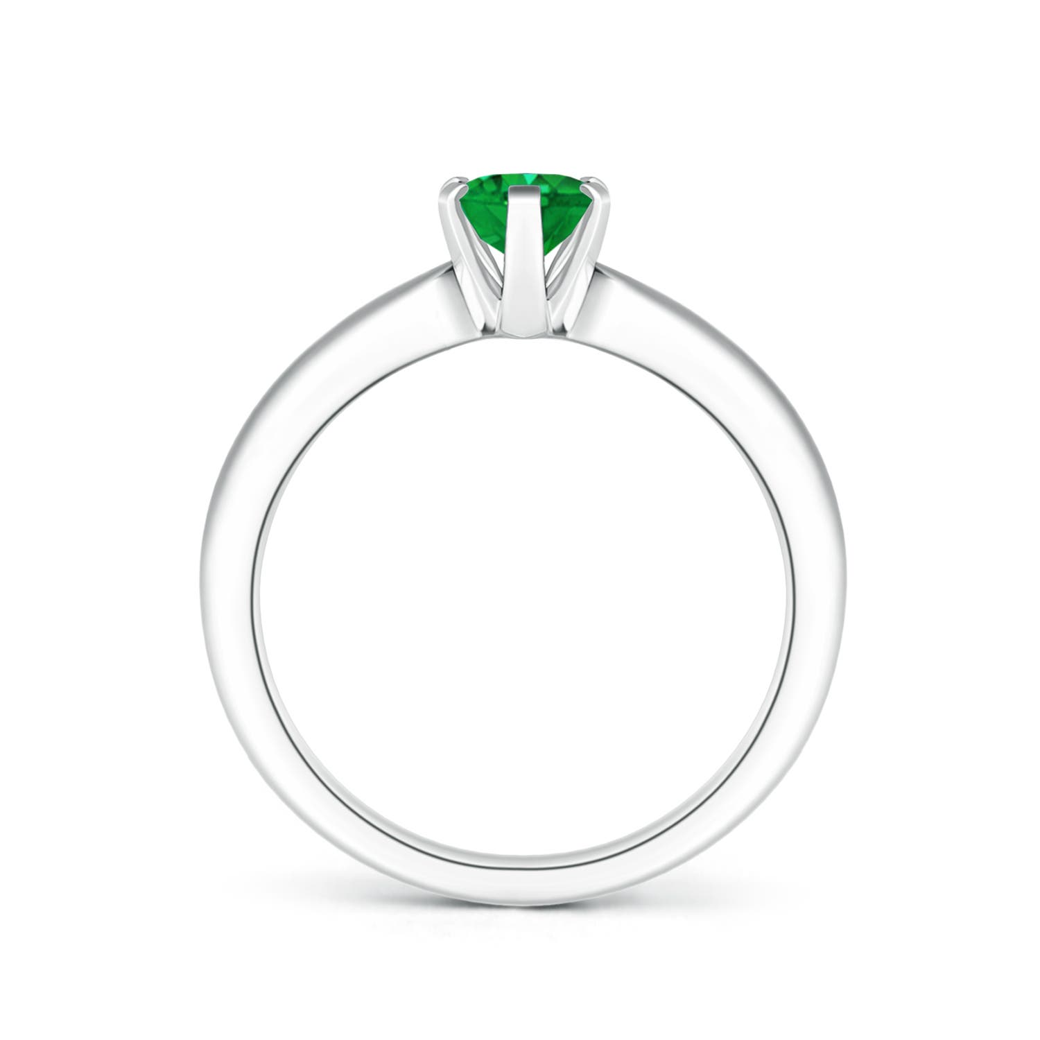7x5mm AAA Tapered Shank Oval Solitaire Emerald Ring in P950 Platinum