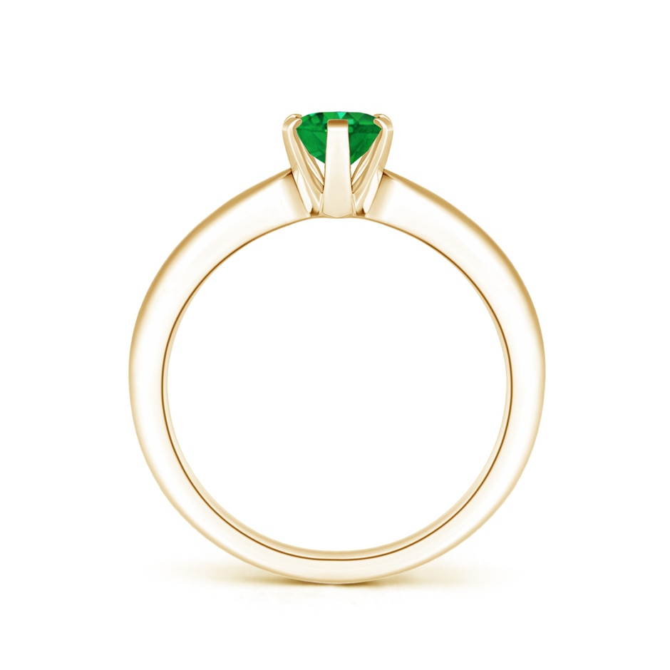 7x5mm AAA Tapered Shank Oval Solitaire Emerald Ring in Yellow Gold side 199