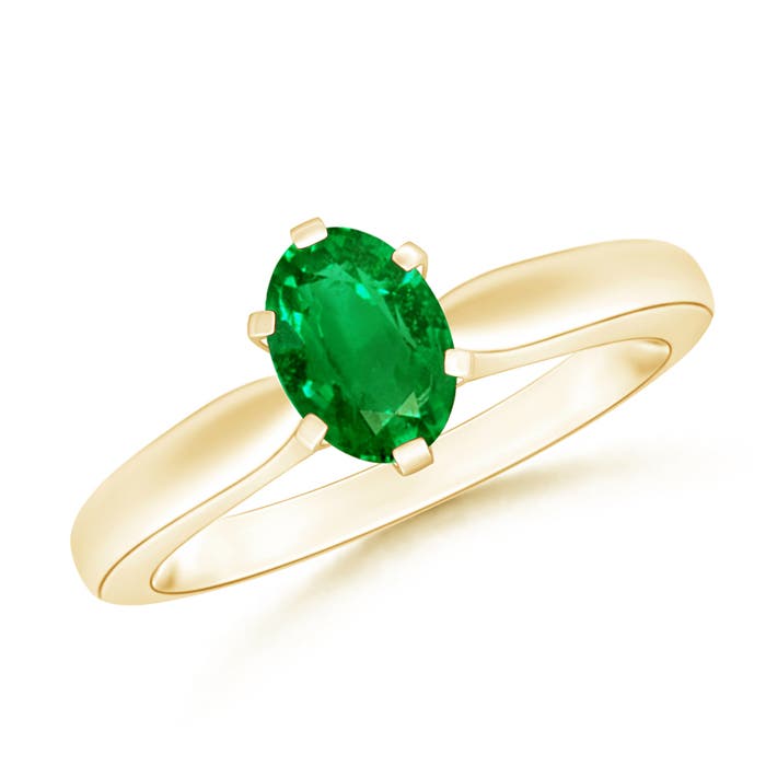 Premium - Lab-Grown Emerald / 0.66 CT / 14 KT Yellow Gold