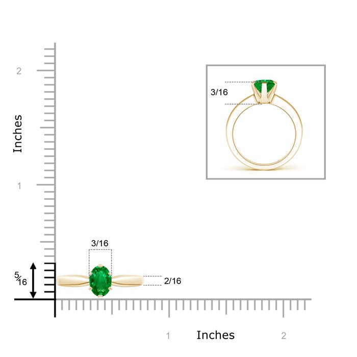 AAAA - Emerald / 0.66 CT / 14 KT Yellow Gold