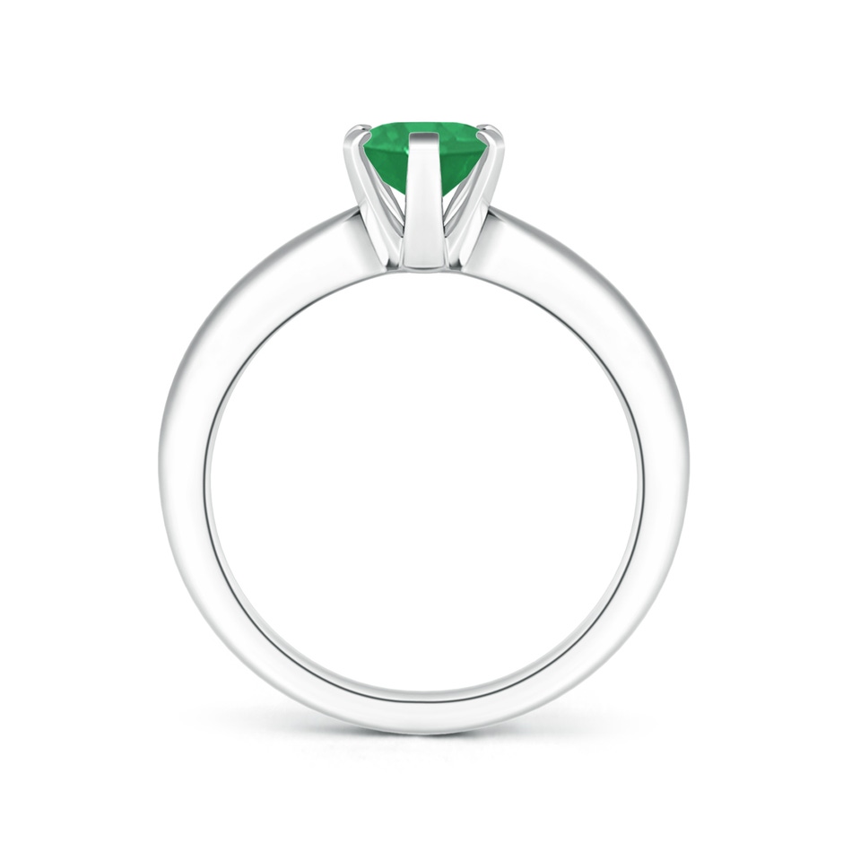 8x6mm A Tapered Shank Oval Solitaire Emerald Ring in White Gold side 199
