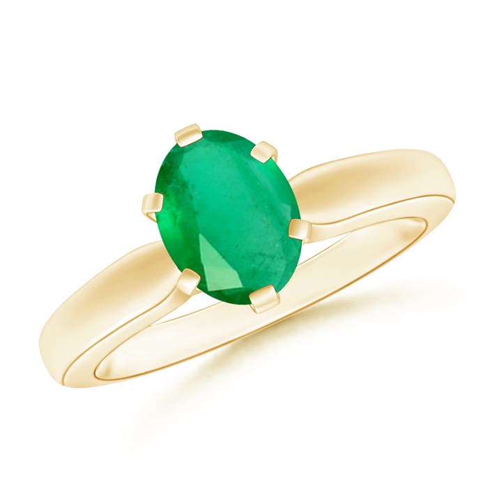 A - Emerald / 1.1 CT / 14 KT Yellow Gold