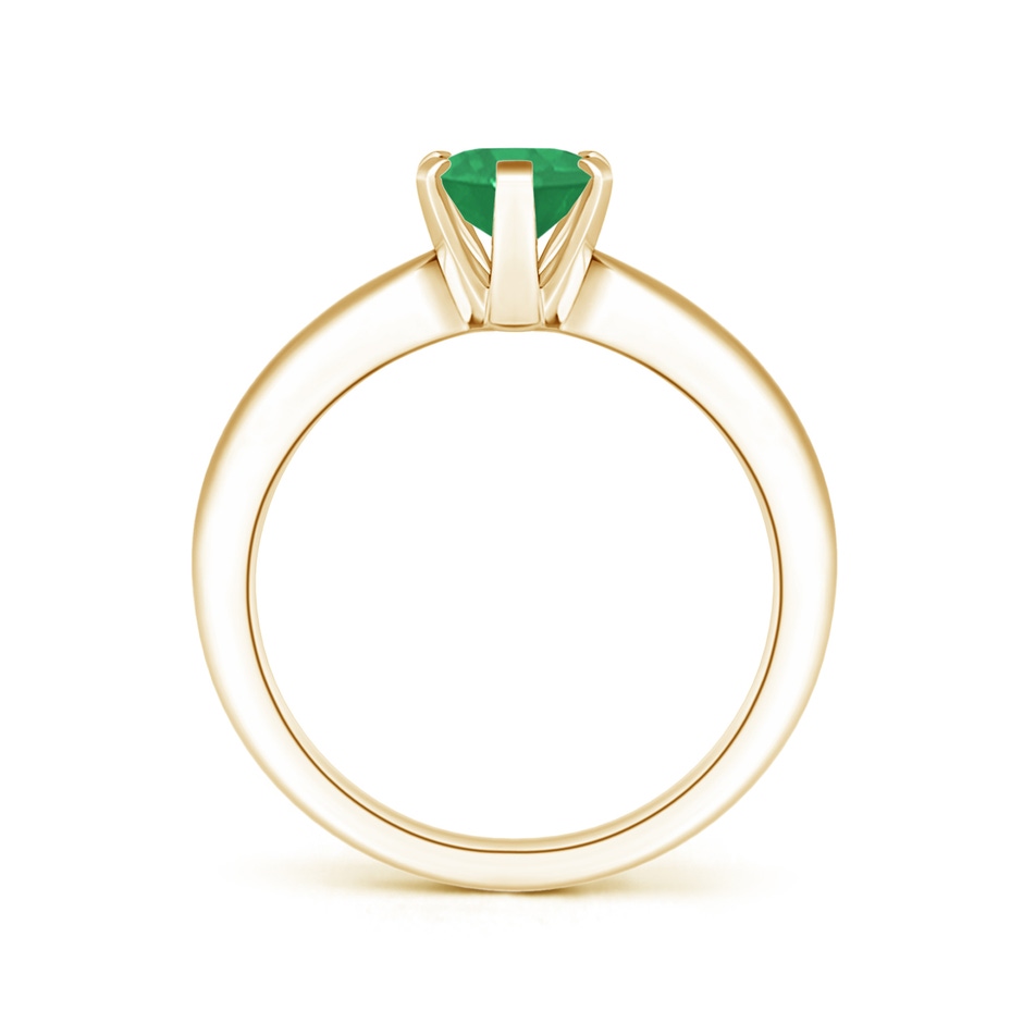 8x6mm A Tapered Shank Oval Solitaire Emerald Ring in Yellow Gold side 199