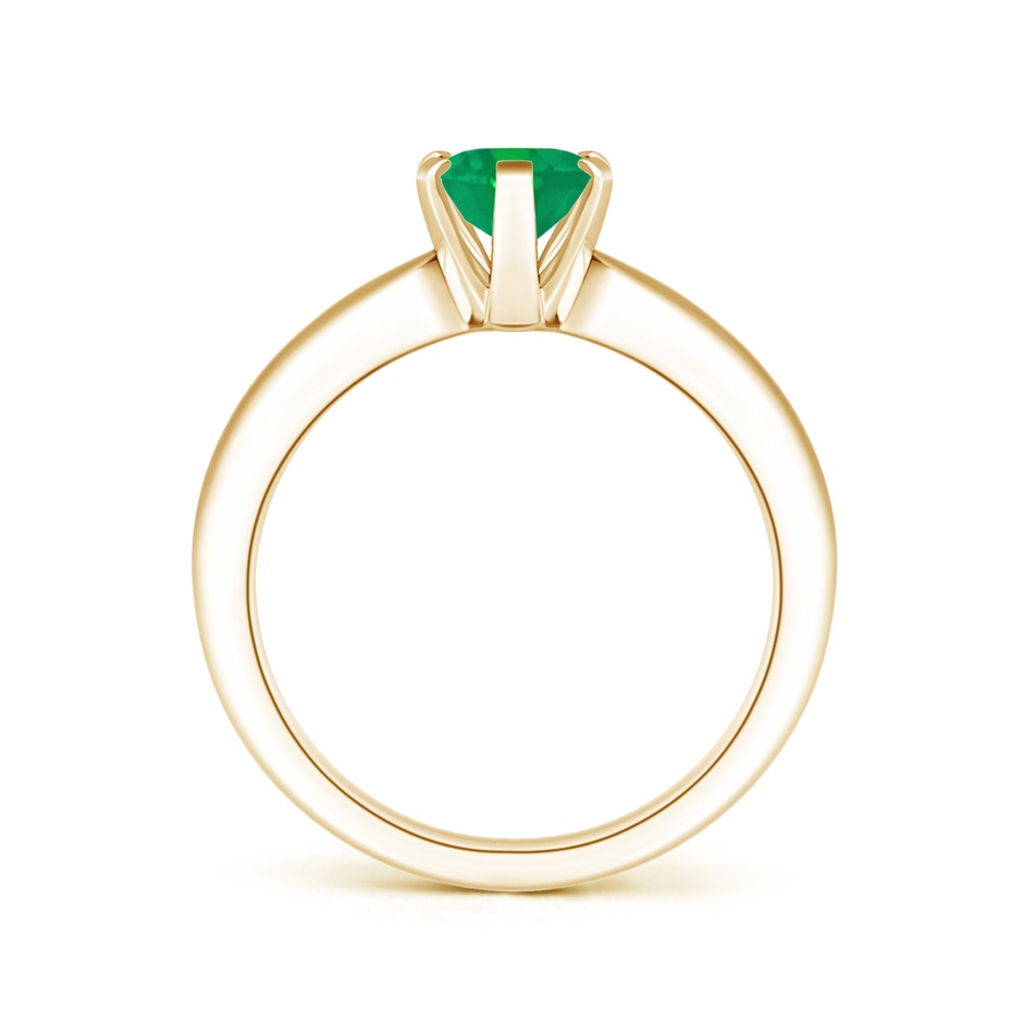 8x6mm AA Tapered Shank Oval Solitaire Emerald Ring in Yellow Gold side 199