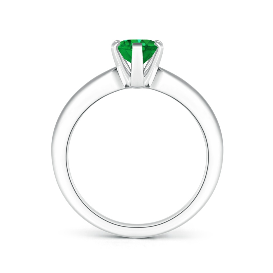 8x6mm AAA Tapered Shank Oval Solitaire Emerald Ring in P950 Platinum side 199