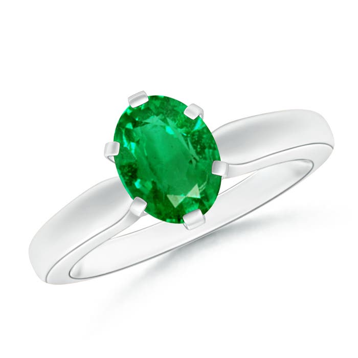 AAA - Emerald / 1.1 CT / 14 KT White Gold