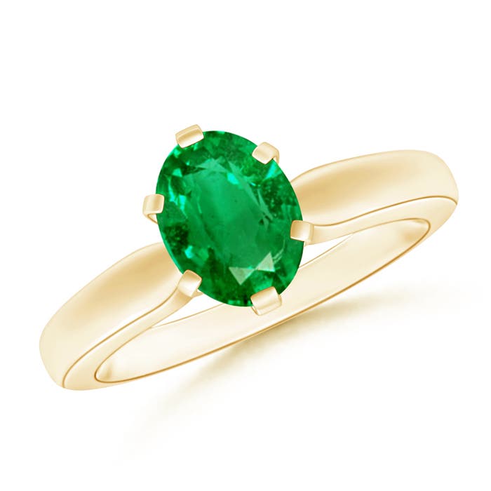 AAA - Emerald / 1.1 CT / 14 KT Yellow Gold