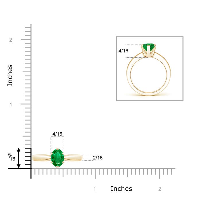 AAA - Emerald / 1.1 CT / 14 KT Yellow Gold