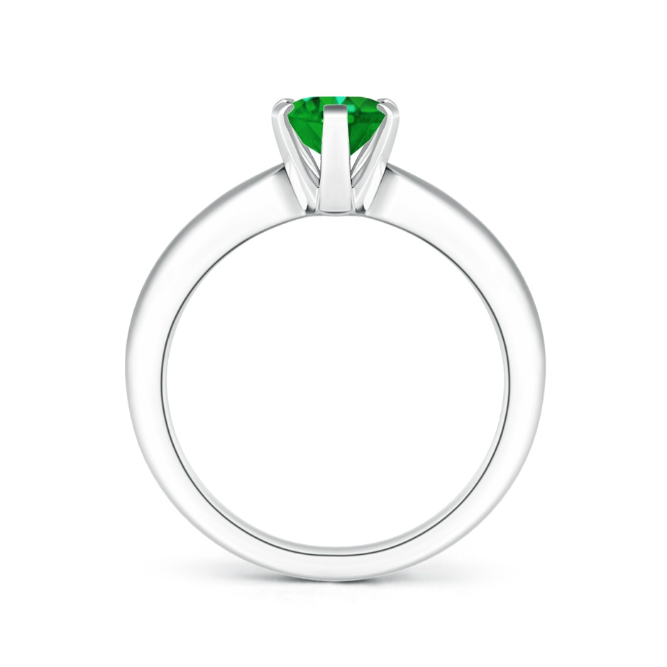 8x6mm AAAA Tapered Shank Oval Solitaire Emerald Ring in P950 Platinum side 199