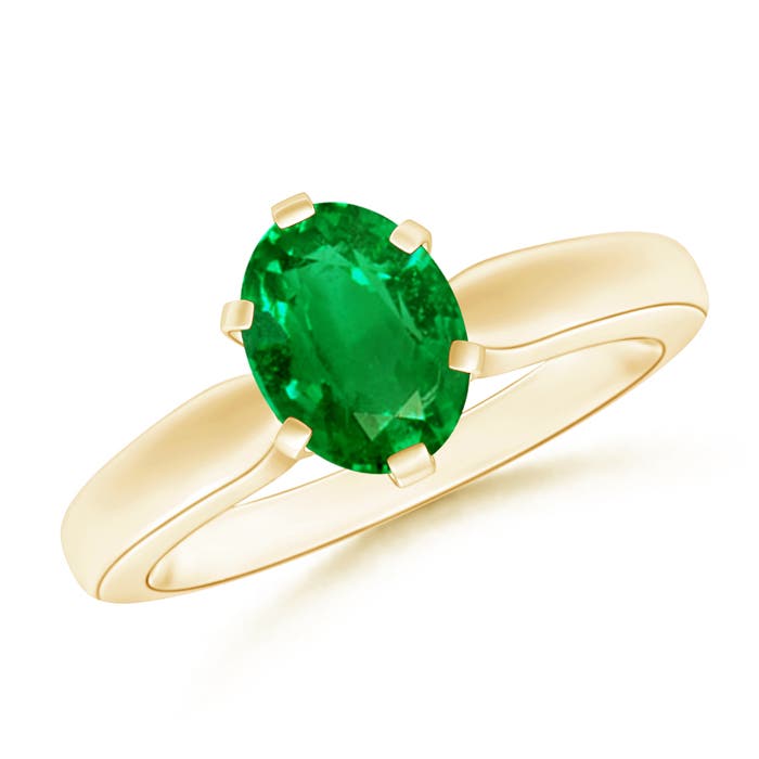 AAAA - Emerald / 1.1 CT / 14 KT Yellow Gold