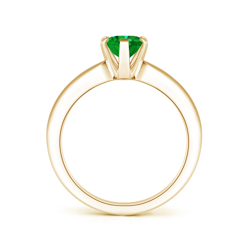 8x6mm AAAA Tapered Shank Oval Solitaire Emerald Ring in Yellow Gold side 199