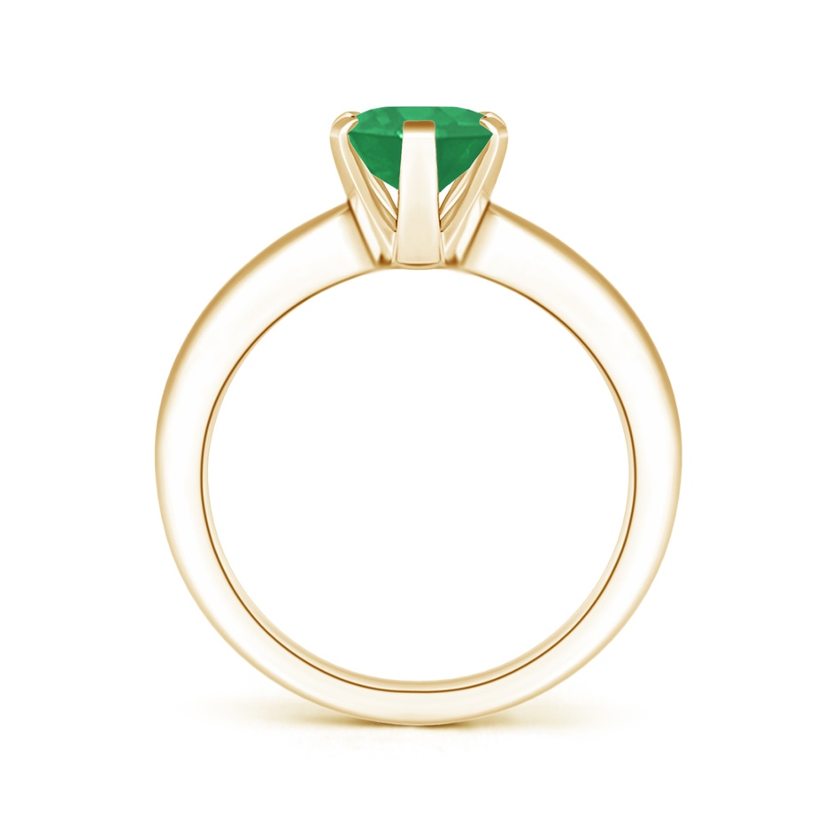 9x7mm A Tapered Shank Oval Solitaire Emerald Ring in 18K Yellow Gold side 199