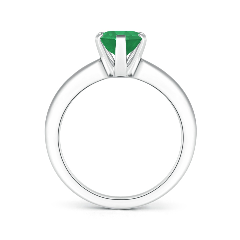 9x7mm A Tapered Shank Oval Solitaire Emerald Ring in White Gold side 199