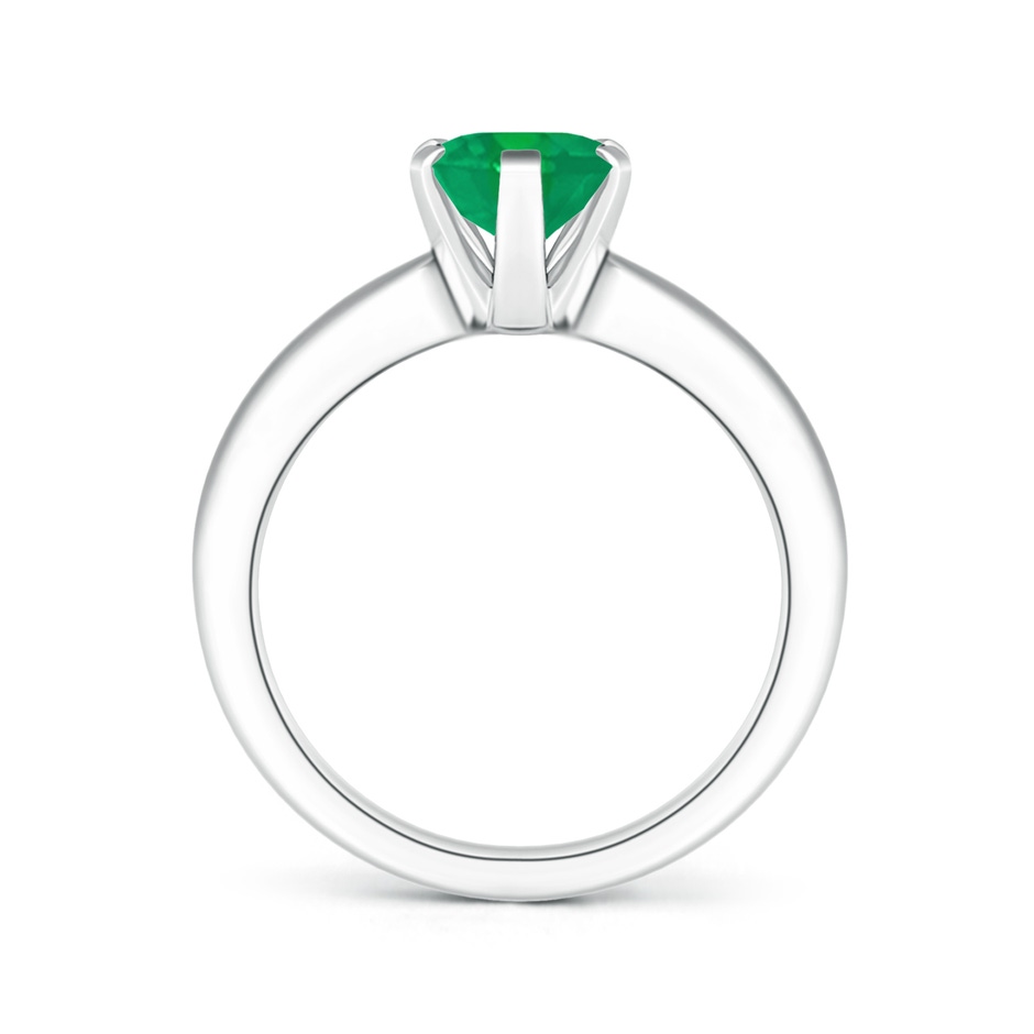 9x7mm AA Tapered Shank Oval Solitaire Emerald Ring in White Gold side 199