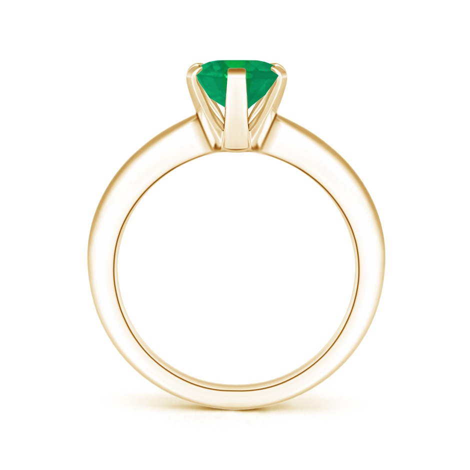 9x7mm AA Tapered Shank Oval Solitaire Emerald Ring in Yellow Gold side 199
