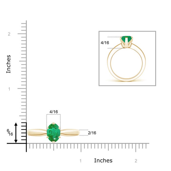 AA - Emerald / 1.5 CT / 14 KT Yellow Gold